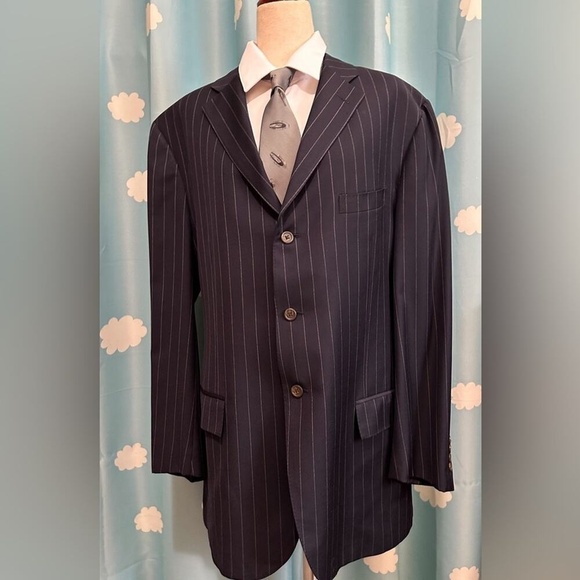 Polo Ralph Lauren Virgin wool pinstripe suit jacket 46L - Picture 6 of 14